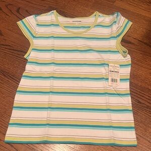 Kids Striped Shirt - White, Blue, Green Top
